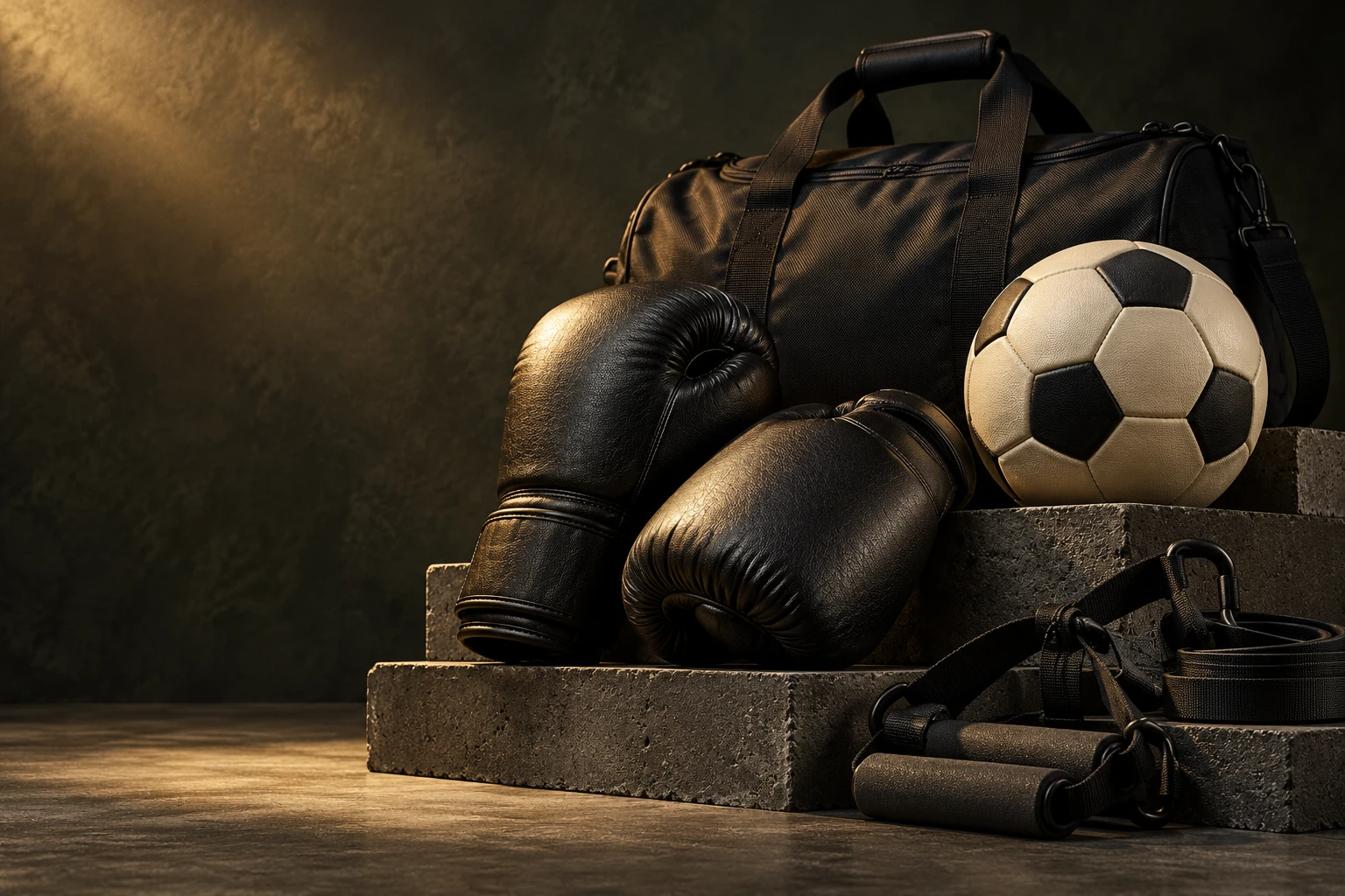 Illustrative sports equipment campaign still life